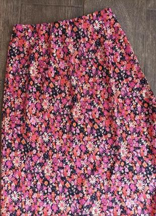 Летняя юбка в цветочек миди new look, размер s-m.5 фото