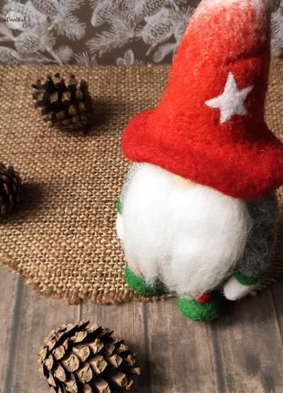 Лимитированные рождественские гномы – зимний декор из шерсти3 фото