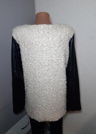 Курточка барашка r&j с екокожанимы рукавами3 фото