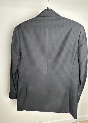 Пиджак в полоску коричневый8 фото