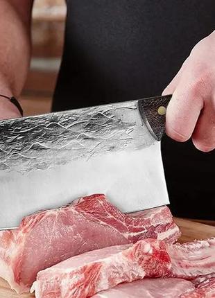 Кухонна сокирка для м'яса кухарський ніж 20 см з нержавіючої сталі10 фото