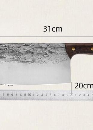 Кухонна сокирка для м'яса кухарський ніж 20 см з нержавіючої сталі3 фото