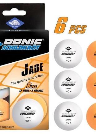 М'ячі donic jade ball 40+ 6 шт white+orange 608509