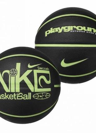 Мяч баскетбольный nike everyday playground 8p graphic deflated black/lime blast/lime blast size 73 фото