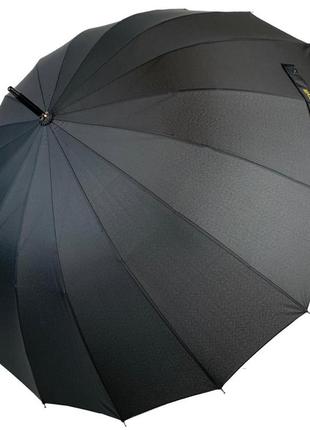 Чоловіча парасолька - тростина напівавтомат чорного кольору