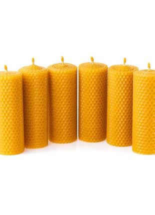 Великий еко набрі з жовтих натуральних свічок з вощини з 6 шт2 фото