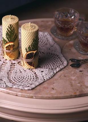 Красиві натуральні весільні свічки з декором