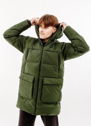 Мужской пуховик puma protective hooded down coat хаки m (7d67537831 m)2 фото