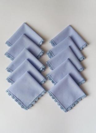 Голубой батистовый платочек3 фото