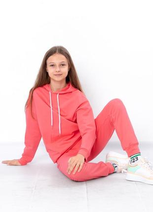 Подростковый демисезонный спортивный костюм, комплект для девочки худи с капюшоном и спортивные брюки двунитка, сиреневый костюм8 фото