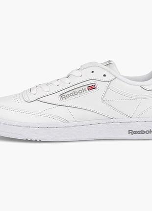 Кожаные мужские кроссовки reebok club c 85 white1 фото