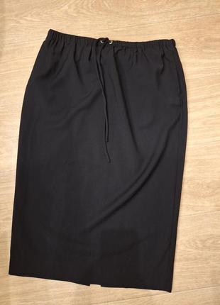 Шерстяная черная юбка cos с разрезом сзади, размер м-l.