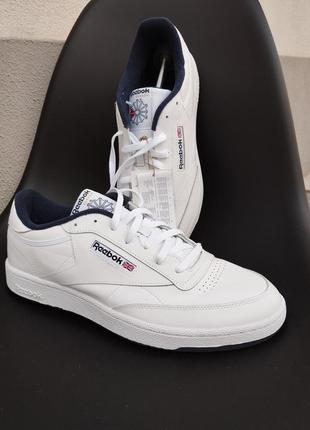 Кожаные мужские кроссовки reebok club c 85 in-white2 фото