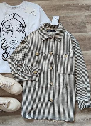 Джинсова куртка-сорочка zara розмір s