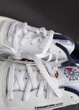 Кожаные мужские кроссовки reebok club c 85 in-white9 фото