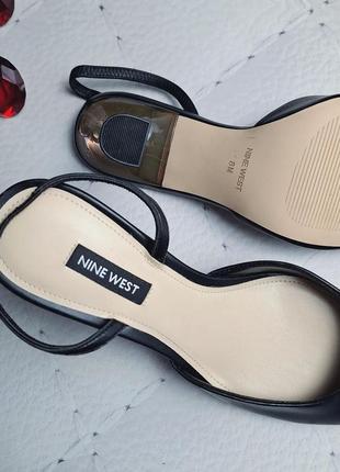 Nine west оригінал чорні шкіряні мюлі слінгбеки на підборах5 фото