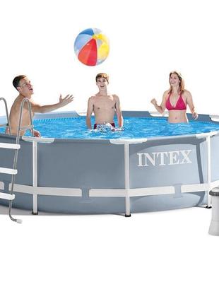 Каркасний басейн intex 26700-5, 305 x 76 см (2006 л/год, драбина, тент, підстилка)