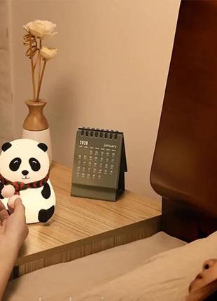 Ночник-светильник панда детский настольный  на аккумуляторе, мягкий силиконовый светильник9 фото