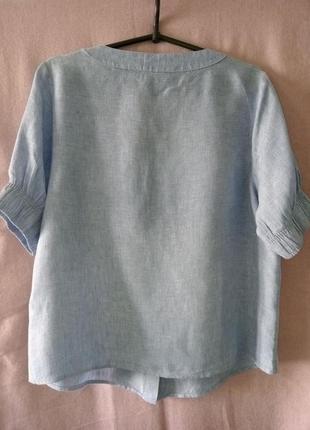 Блуза-сорочка льон короткий рукав2 фото