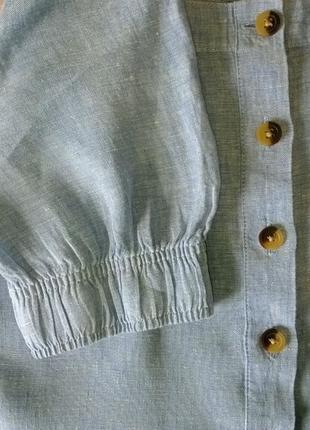 Блуза-сорочка льон короткий рукав4 фото