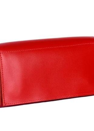 Вместительно портмоне кошелек из натуральной кожи красный2 фото