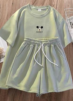 Костюм ao303 фісташковий oversize s-l