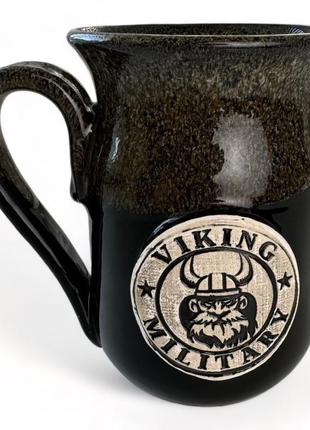 Чашка керамічна ручної роботи viking military 350 мл