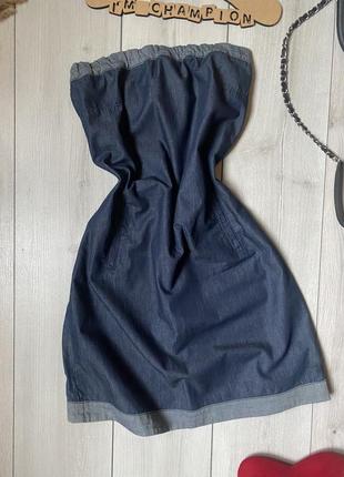 Платье с открытыми плечами под джинс3 фото