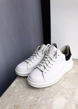 Белые кеди, кроссовки в виде mcqueen эко кожа zara mango h&amp;m adidas2 фото