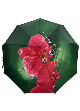 Зонт женский автомат flagman c цветочным принтом 9 спиц анти-ветер (153/5)1 фото
