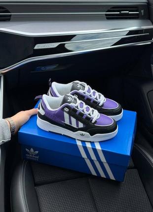 Жіночі кросівки adidas originals adi2000 black white purple (чорні) взуття адідас аді2000 шкіряні демісезон8 фото