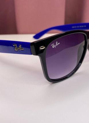 Очки ray-ban солнцезащитные, черно-синие6 фото