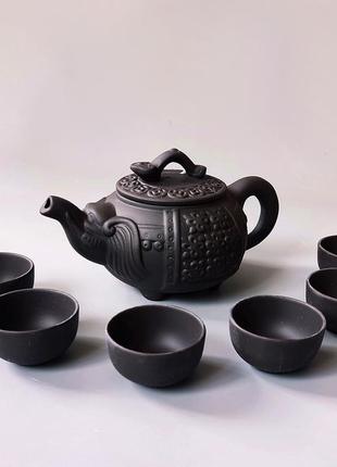 Чайний керамічний набір для китайської чайної церемонії на 6 персон слон1 фото