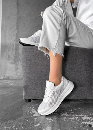 Білі жіночі кросівки кеди з наскрізною перфорацією сіткою жіночі літні кросівки з сіткою10 фото