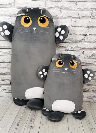 Подушка котик.подушка в машину. подушка обнимашка котик. игрушка сірий кіт. сірий кіт.подушка для вагітних.
