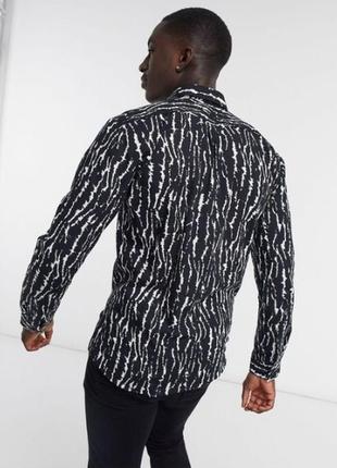 Рубашка hugo ero3-w  abstract print shirt in black3 фото