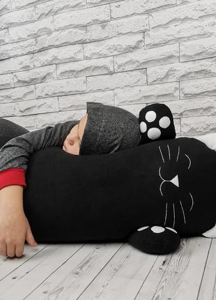 Подушка-обнимашка черный кот. подарок. подушка декоративная5 фото
