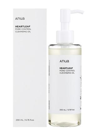 Гідрофільна олія для глибокого очищення шкіри anua heartleaf pore control cleansing oil 200 мл