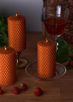 Декоративні  медові атуральні еко свічки з вощини для оригінальних подарунків та декорування дому та свят