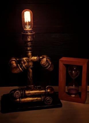 Настольный светильник "монах"/изделия из труб/ручная работа4 фото