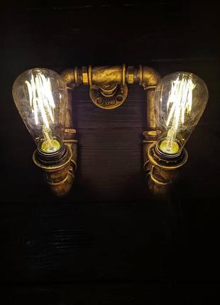 Настінна лампа/бра в стилі industrial loft/вироби із труб/ручна робота!4 фото