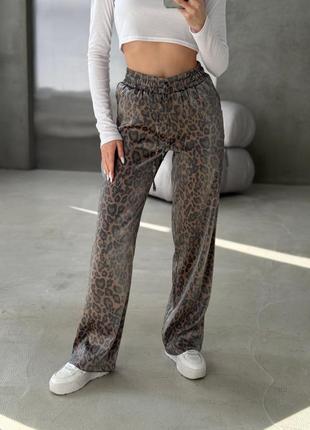 Женские брюки с принтом лео/женские брюки с принтом леопард/женские брюки лео1 фото