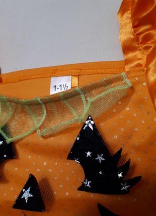 Оранжевое платье тыквы на хеллоуин наряд костюм для дівчинки 🎃 1-2 года3 фото