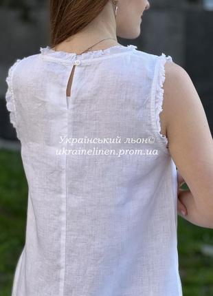 Платье роса белая галерея льна, льняное, платье, вышиванка, миди, 42-52рр5 фото