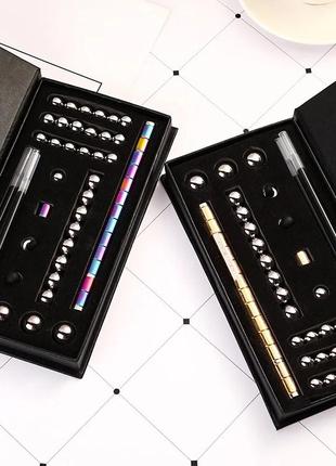 Набір великий магнітна ручка конструктор polar pen + стилус чорна/black3 фото