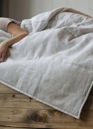 Льняное одеяло в льняном чехле, стёганое одеяло из льна, 200х2201 фото