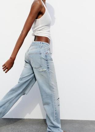 Плотные джинсы хлопковые рваные zara new6 фото
