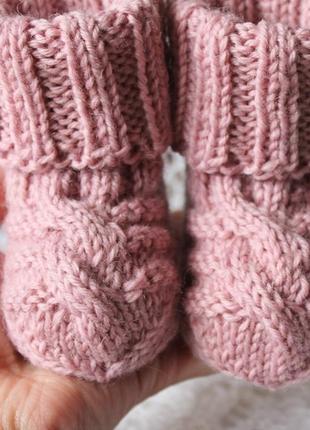Шкарпетки рожеві 80% овечої вовни6 фото