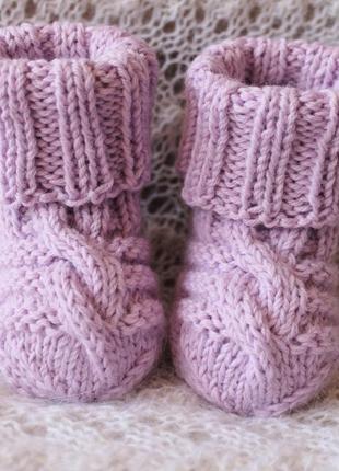 Нежные сиреневые носочки baby wool4 фото