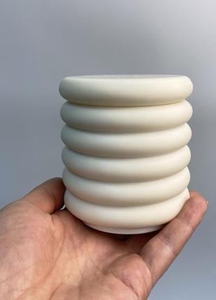 Силиконовая форма "кольца" с молдом крышки для гипса и бетона